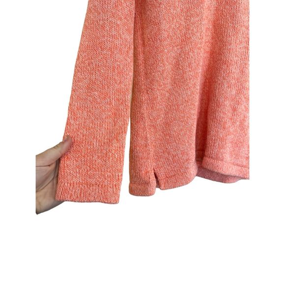 L.L Bean salmon pink Sweater Cotton Knit V Neck sz S Valentine’s Day - Picture 4 of 9
